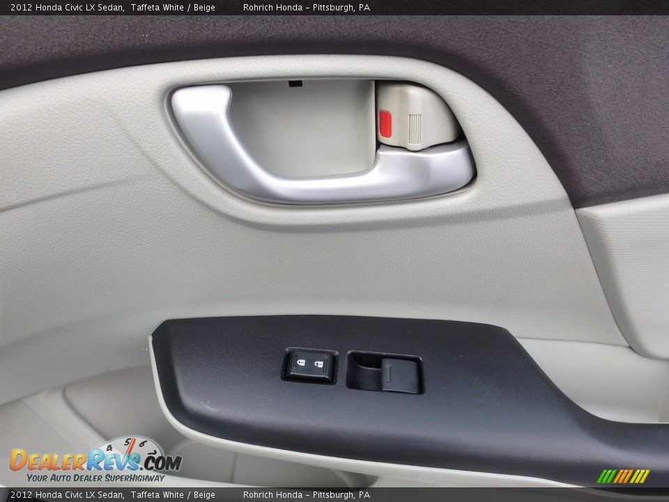 2012 Honda Civic LX Sedan Taffeta White / Beige Photo #11