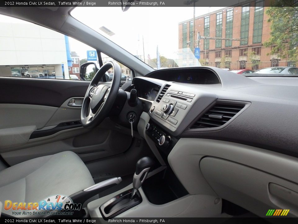 2012 Honda Civic LX Sedan Taffeta White / Beige Photo #13