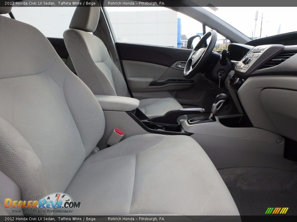 2012 Honda Civic LX Sedan Taffeta White / Beige Photo #14
