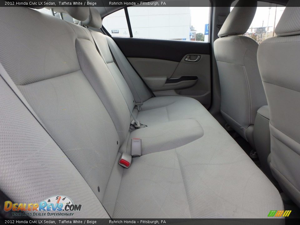 2012 Honda Civic LX Sedan Taffeta White / Beige Photo #15