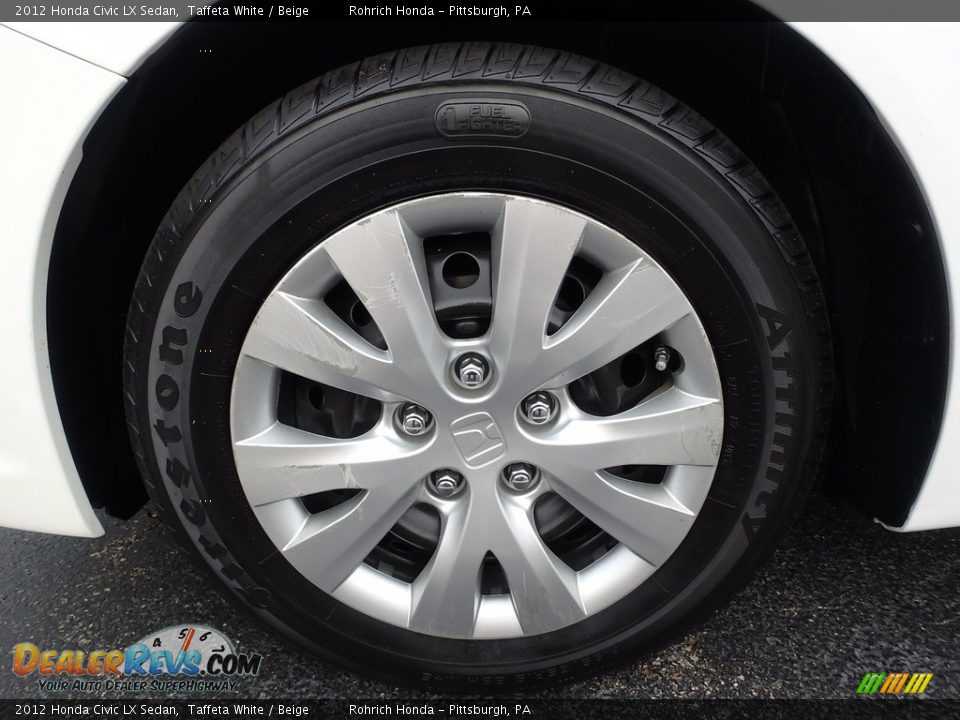 2012 Honda Civic LX Sedan Taffeta White / Beige Photo #16