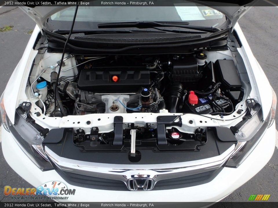 2012 Honda Civic LX Sedan Taffeta White / Beige Photo #17