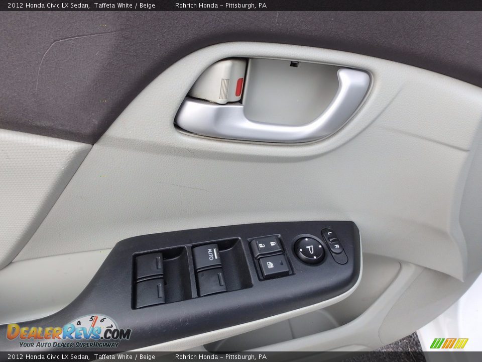 2012 Honda Civic LX Sedan Taffeta White / Beige Photo #18