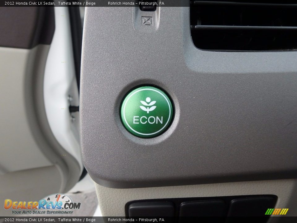 2012 Honda Civic LX Sedan Taffeta White / Beige Photo #19