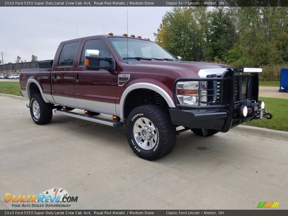 2010 Ford F350 Super Duty Lariat Crew Cab 4x4 Royal Red Metallic / Medium Stone Photo #1