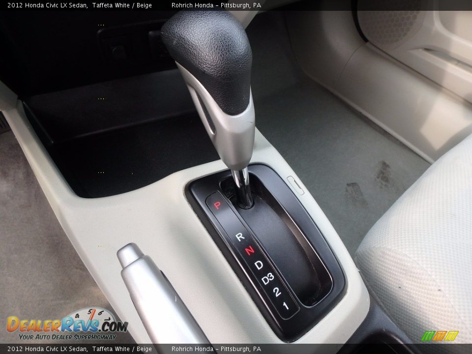 2012 Honda Civic LX Sedan Taffeta White / Beige Photo #21