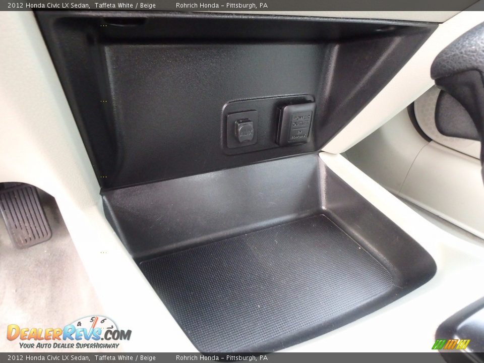 2012 Honda Civic LX Sedan Taffeta White / Beige Photo #22
