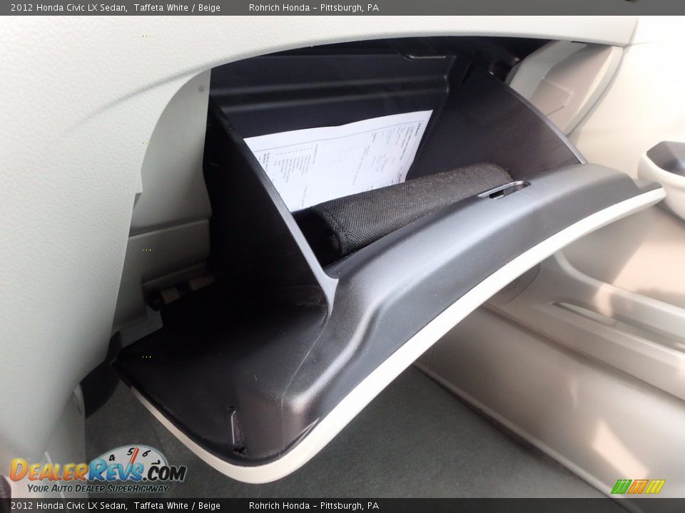 2012 Honda Civic LX Sedan Taffeta White / Beige Photo #24