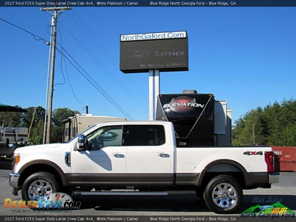 2017 Ford F250 Super Duty Lariat Crew Cab 4x4 White Platinum / Camel Photo #2