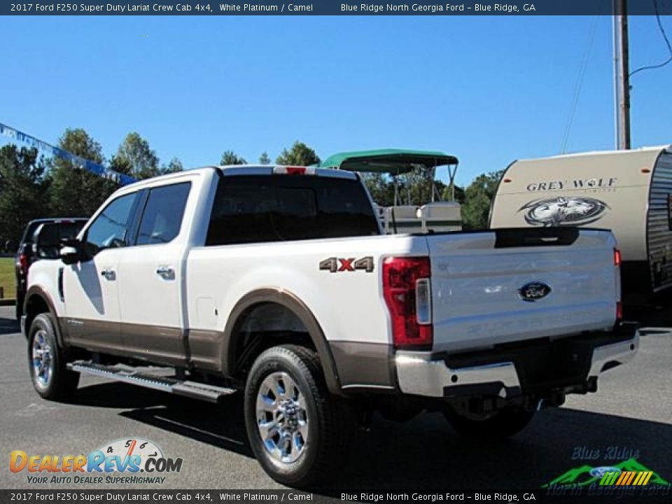 2017 Ford F250 Super Duty Lariat Crew Cab 4x4 White Platinum / Camel Photo #3