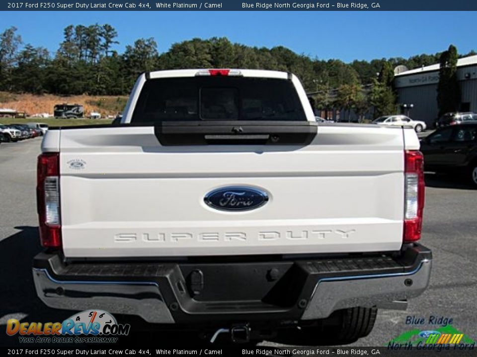 2017 Ford F250 Super Duty Lariat Crew Cab 4x4 White Platinum / Camel Photo #4