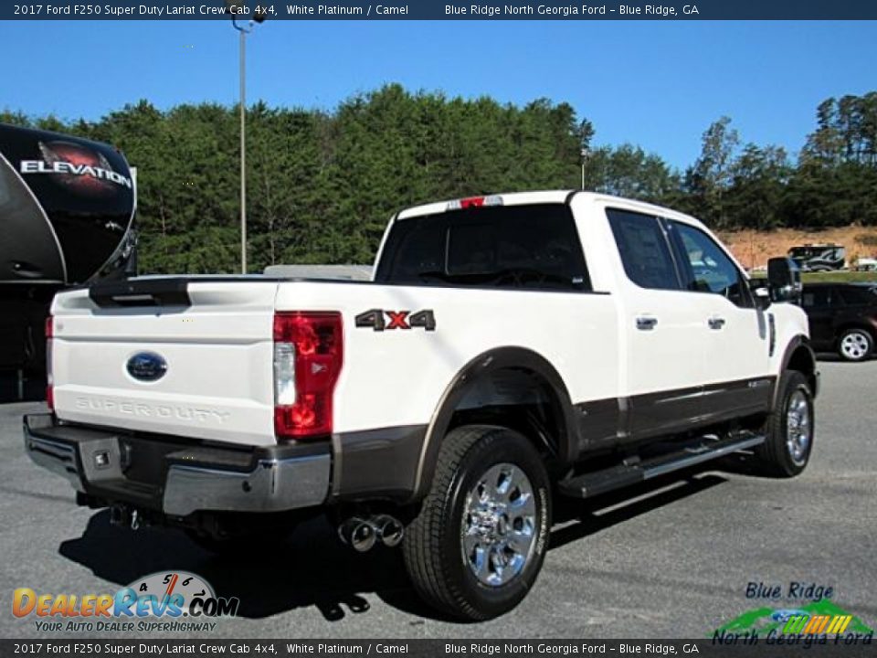 2017 Ford F250 Super Duty Lariat Crew Cab 4x4 White Platinum / Camel Photo #5