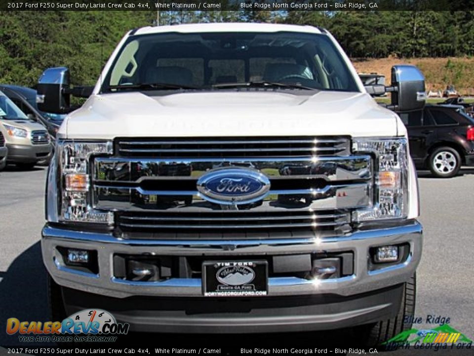 2017 Ford F250 Super Duty Lariat Crew Cab 4x4 White Platinum / Camel Photo #8