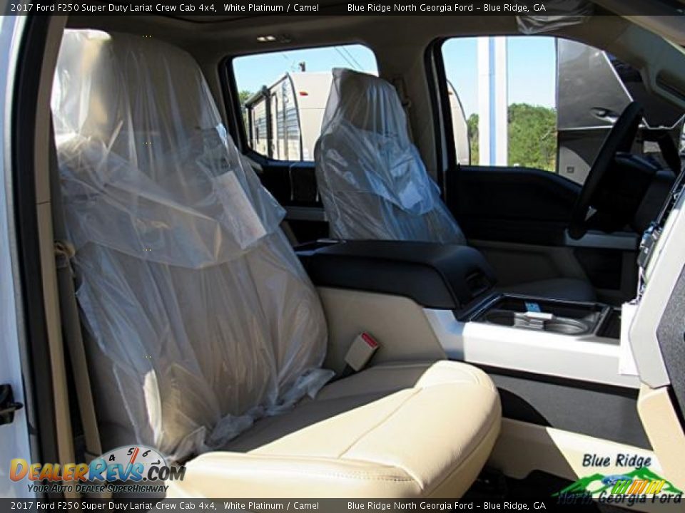 2017 Ford F250 Super Duty Lariat Crew Cab 4x4 White Platinum / Camel Photo #11