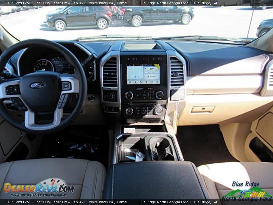 2017 Ford F250 Super Duty Lariat Crew Cab 4x4 White Platinum / Camel Photo #16