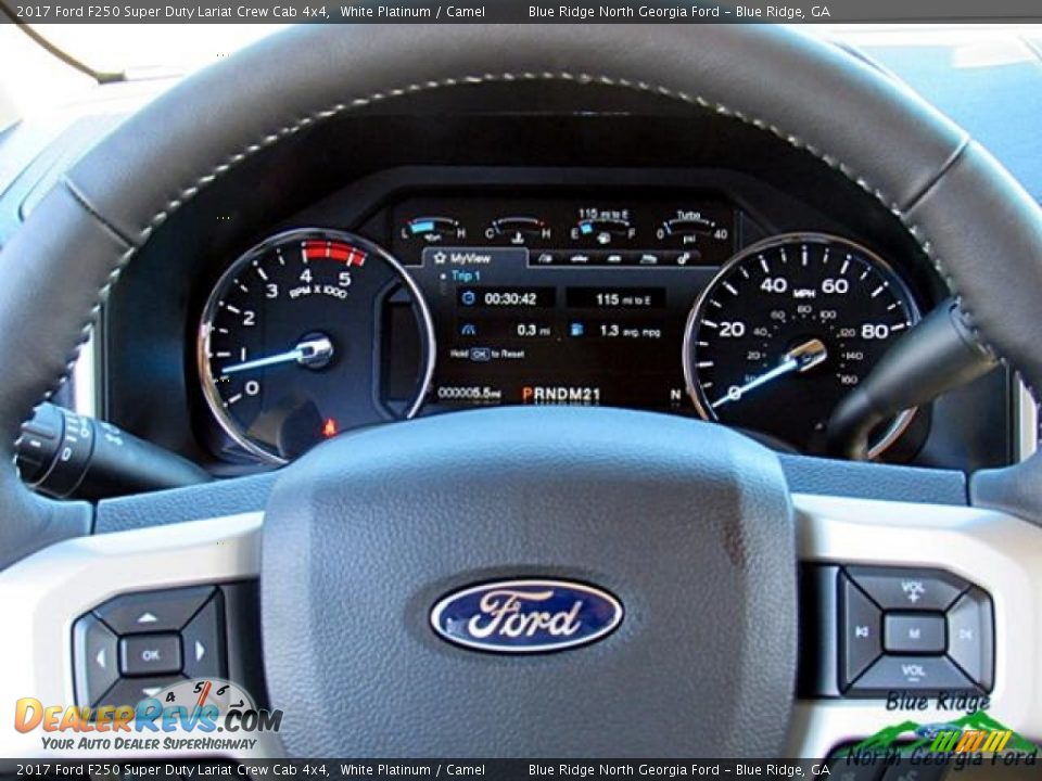 2017 Ford F250 Super Duty Lariat Crew Cab 4x4 White Platinum / Camel Photo #18