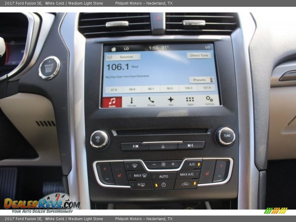 2017 Ford Fusion SE White Gold / Medium Light Stone Photo #16