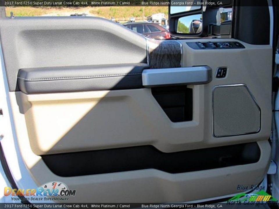 2017 Ford F250 Super Duty Lariat Crew Cab 4x4 White Platinum / Camel Photo #34