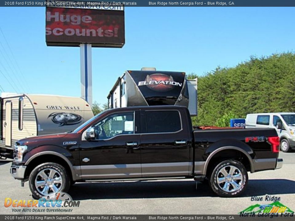 2018 Ford F150 King Ranch SuperCrew 4x4 Magma Red / Dark Marsala Photo #2