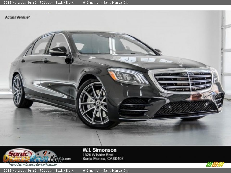 2018 Mercedes-Benz S 450 Sedan Black / Black Photo #1