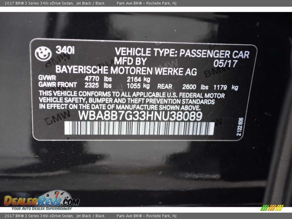 2017 BMW 3 Series 340i xDrive Sedan Jet Black / Black Photo #34