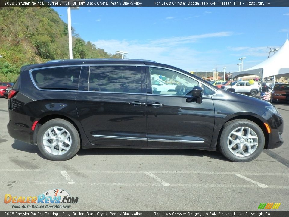 2018 Chrysler Pacifica Touring L Plus Brilliant Black Crystal Pearl / Black/Alloy Photo #6