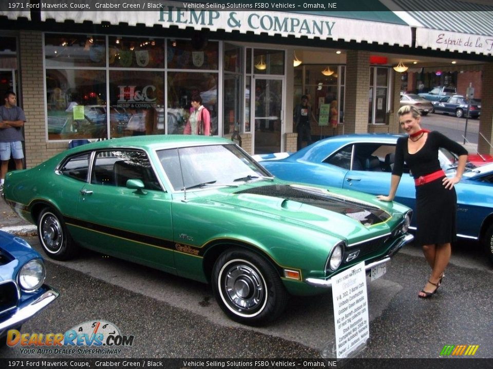 1971 Ford Maverick Coupe Grabber Green / Black Photo #2