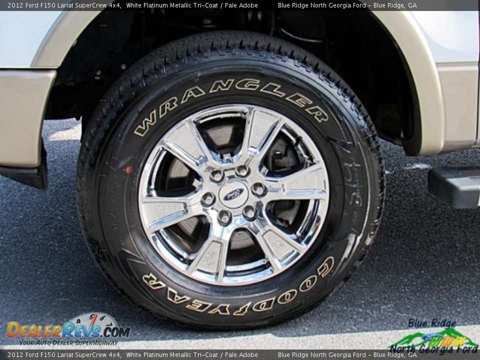 2012 Ford F150 Lariat SuperCrew 4x4 White Platinum Metallic Tri-Coat / Pale Adobe Photo #9