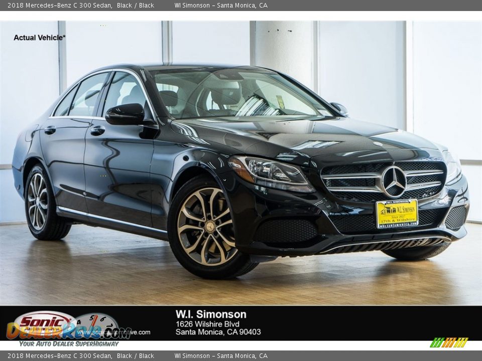 2018 Mercedes-Benz C 300 Sedan Black / Black Photo #1