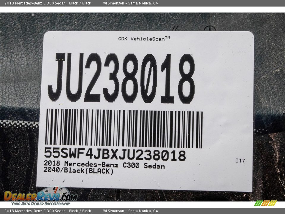 2018 Mercedes-Benz C 300 Sedan Black / Black Photo #10
