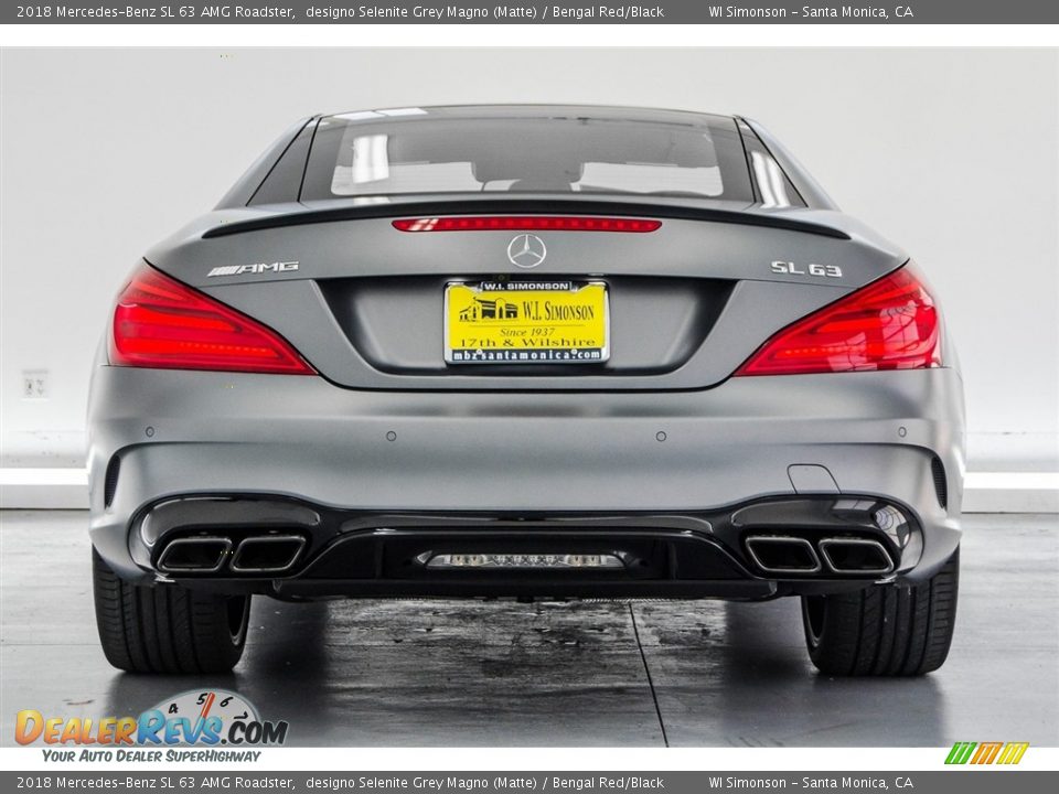 2018 Mercedes-Benz SL 63 AMG Roadster designo Selenite Grey Magno (Matte) / Bengal Red/Black Photo #3
