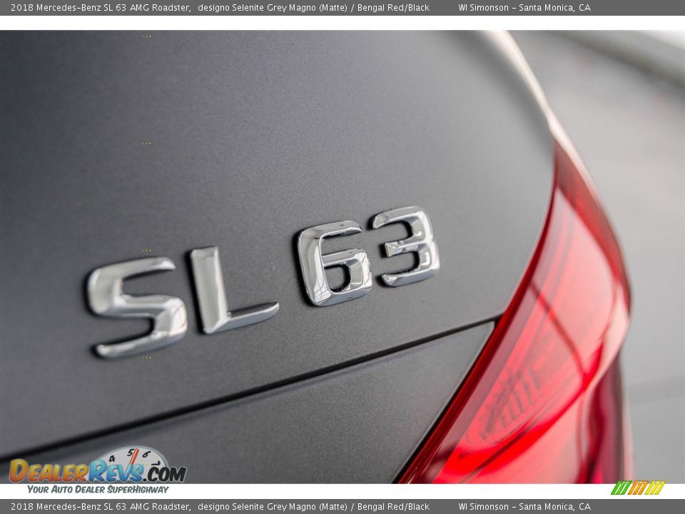 2018 Mercedes-Benz SL 63 AMG Roadster designo Selenite Grey Magno (Matte) / Bengal Red/Black Photo #7