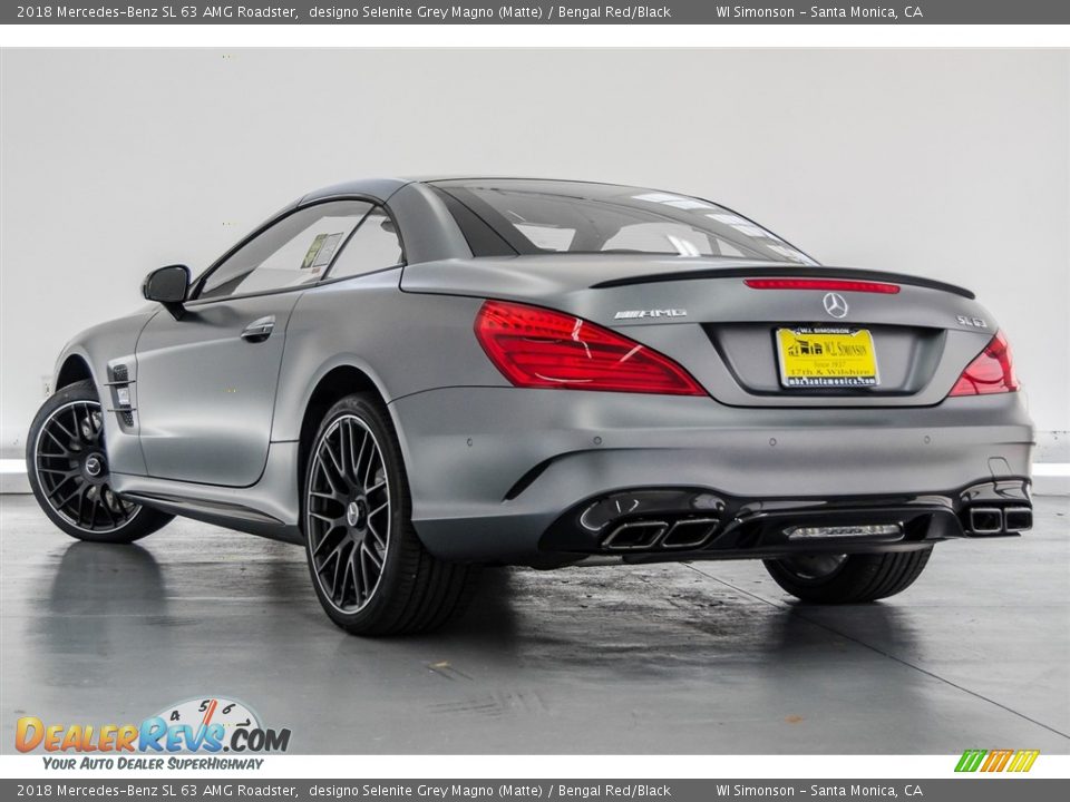 2018 Mercedes-Benz SL 63 AMG Roadster designo Selenite Grey Magno (Matte) / Bengal Red/Black Photo #10