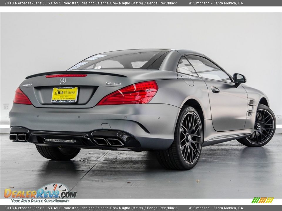 2018 Mercedes-Benz SL 63 AMG Roadster designo Selenite Grey Magno (Matte) / Bengal Red/Black Photo #20