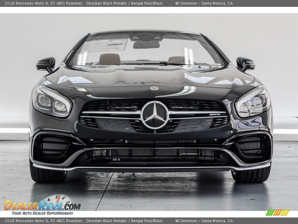 2018 Mercedes-Benz SL 63 AMG Roadster Obsidian Black Metallic / Bengal Red/Black Photo #2