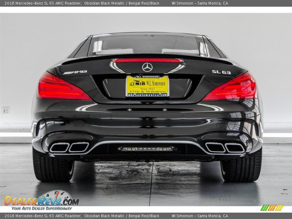 2018 Mercedes-Benz SL 63 AMG Roadster Obsidian Black Metallic / Bengal Red/Black Photo #3