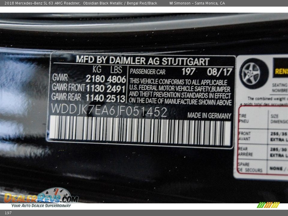 Mercedes-Benz Color Code 197 Obsidian Black Metallic