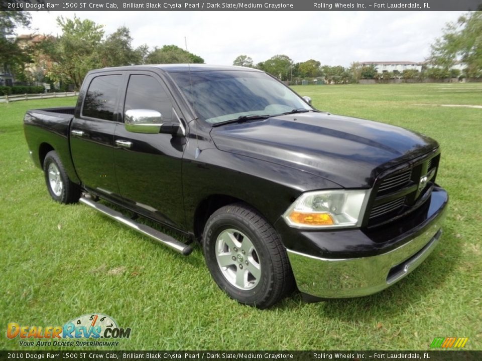 2010 Dodge Ram 1500 ST Crew Cab Brilliant Black Crystal Pearl / Dark Slate/Medium Graystone Photo #1