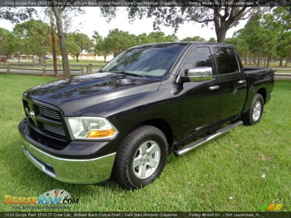 2010 Dodge Ram 1500 ST Crew Cab Brilliant Black Crystal Pearl / Dark Slate/Medium Graystone Photo #14