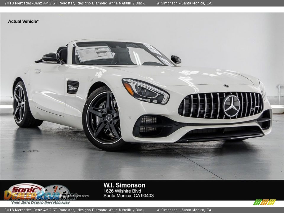 2018 Mercedes-Benz AMG GT Roadster designo Diamond White Metallic / Black Photo #1