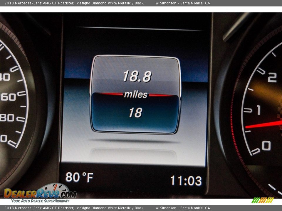 2018 Mercedes-Benz AMG GT Roadster designo Diamond White Metallic / Black Photo #6