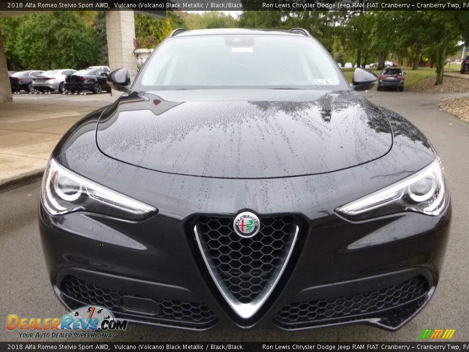 2018 Alfa Romeo Stelvio Sport AWD Vulcano (Volcano) Black Metallic / Black/Black Photo #12