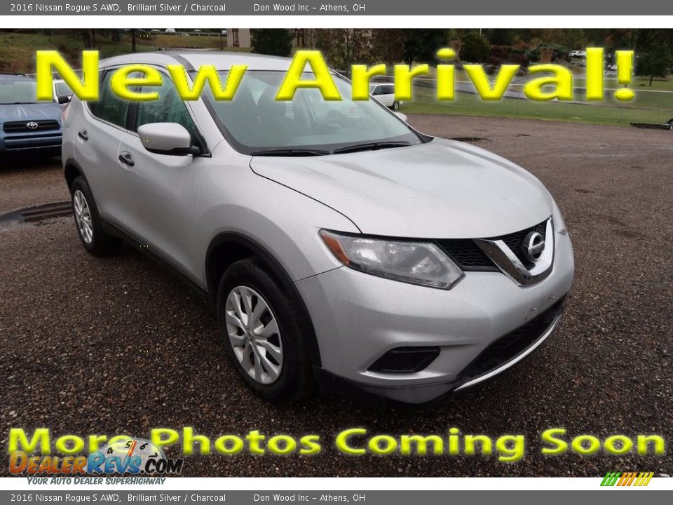2016 Nissan Rogue S AWD Brilliant Silver / Charcoal Photo #1
