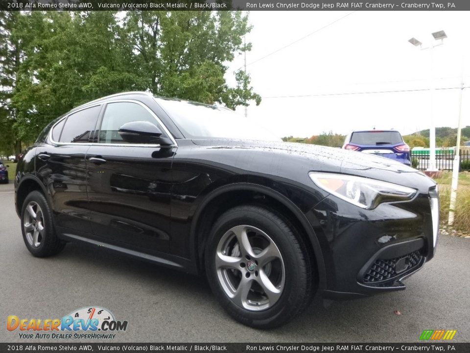 2018 Alfa Romeo Stelvio AWD Vulcano (Volcano) Black Metallic / Black/Black Photo #11