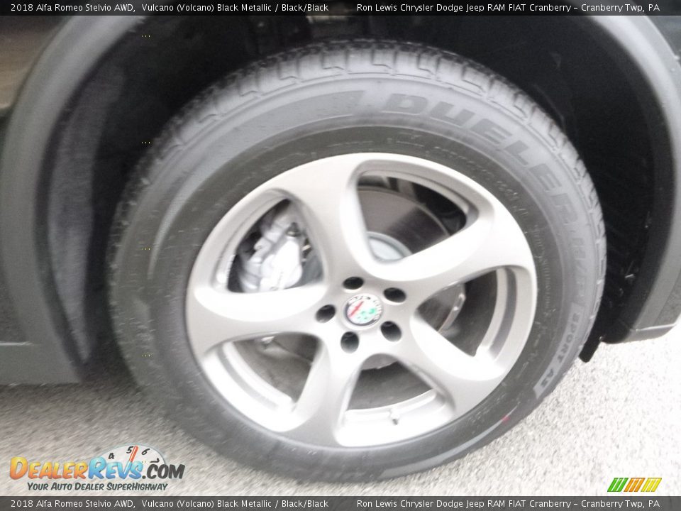 2018 Alfa Romeo Stelvio AWD Vulcano (Volcano) Black Metallic / Black/Black Photo #13