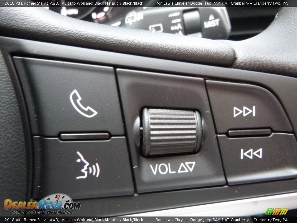 2018 Alfa Romeo Stelvio AWD Vulcano (Volcano) Black Metallic / Black/Black Photo #27