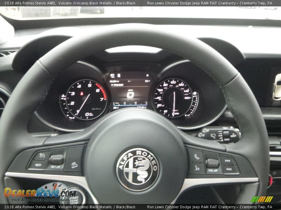 2018 Alfa Romeo Stelvio AWD Vulcano (Volcano) Black Metallic / Black/Black Photo #30