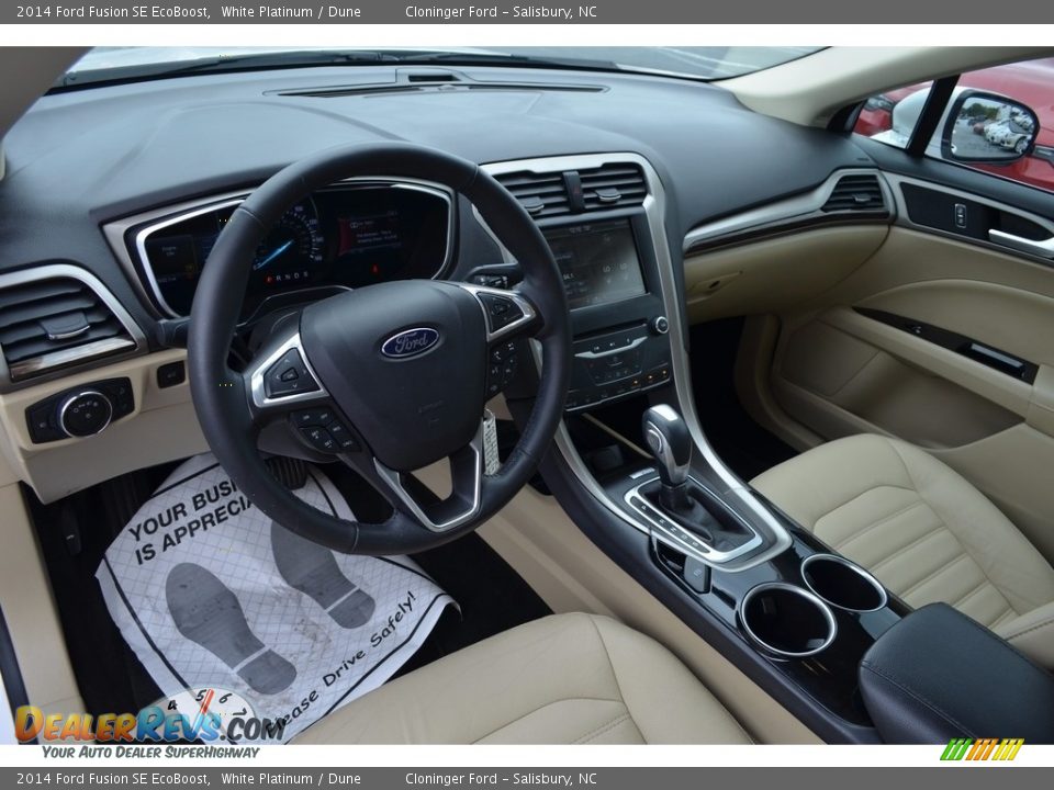 2014 Ford Fusion SE EcoBoost White Platinum / Dune Photo #10