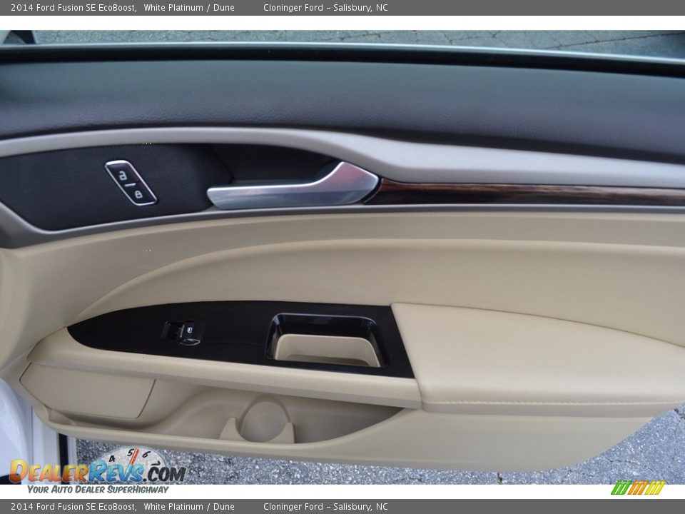 2014 Ford Fusion SE EcoBoost White Platinum / Dune Photo #14