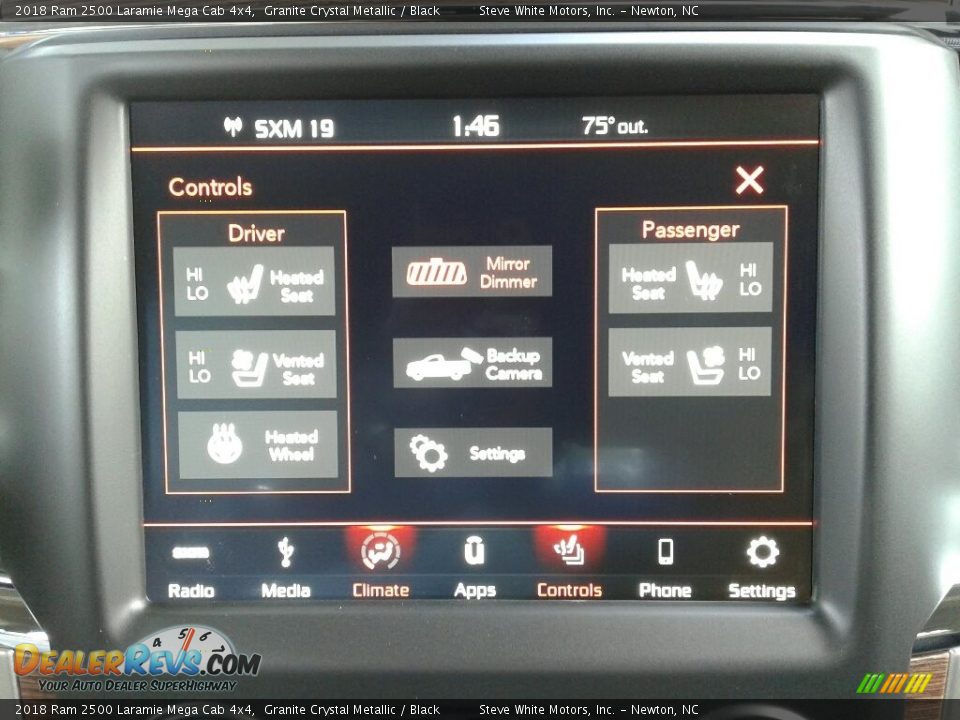 Controls of 2018 Ram 2500 Laramie Mega Cab 4x4 Photo #23